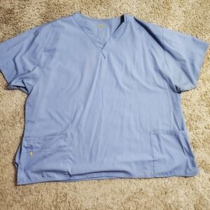 Light Blue V-Neck Scrub Top